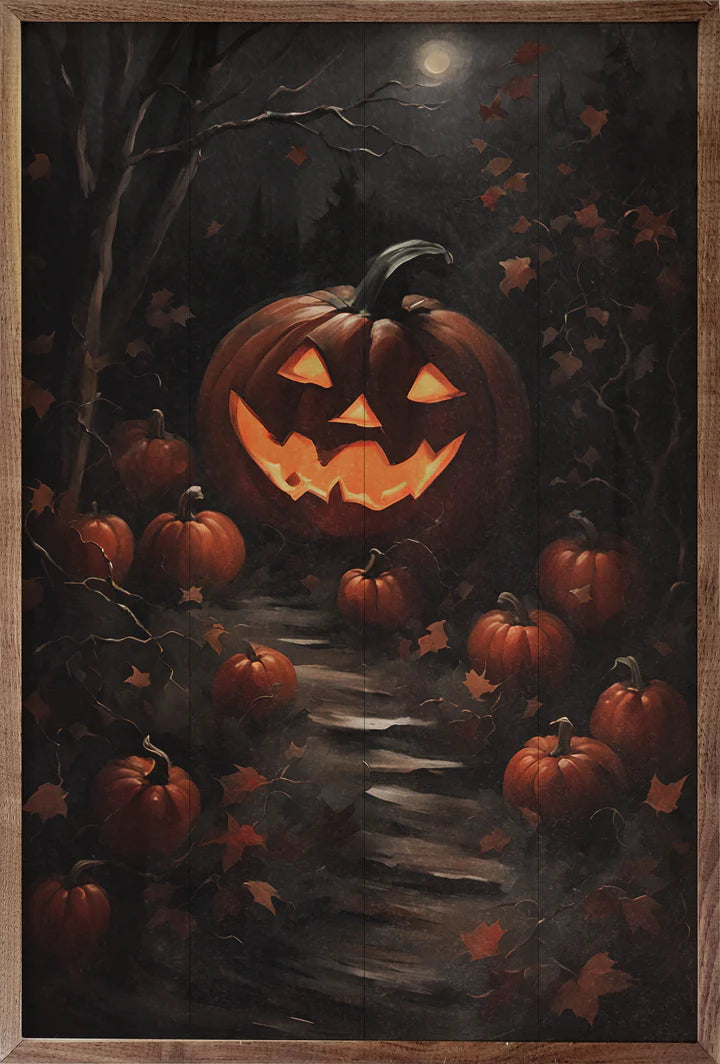 Pumpkin Path With Moon 5x8