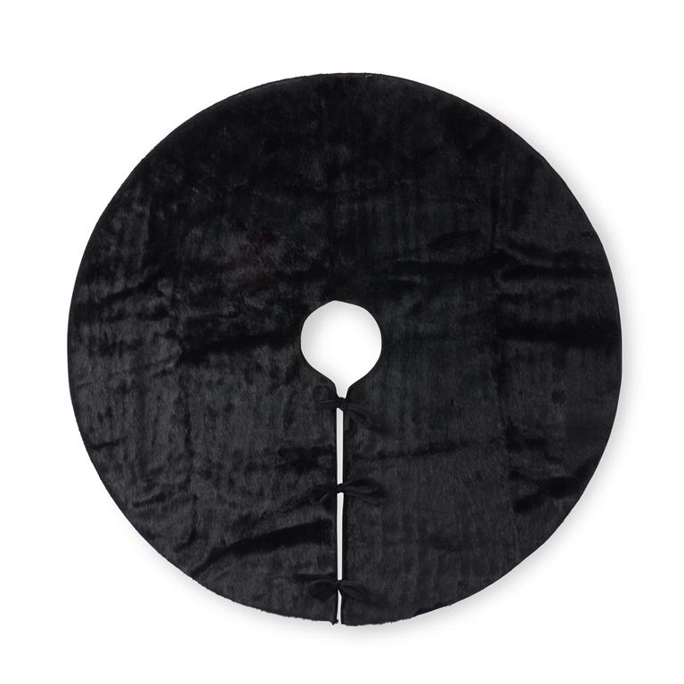 50 Inch Black Faux Fur Tree Skirt