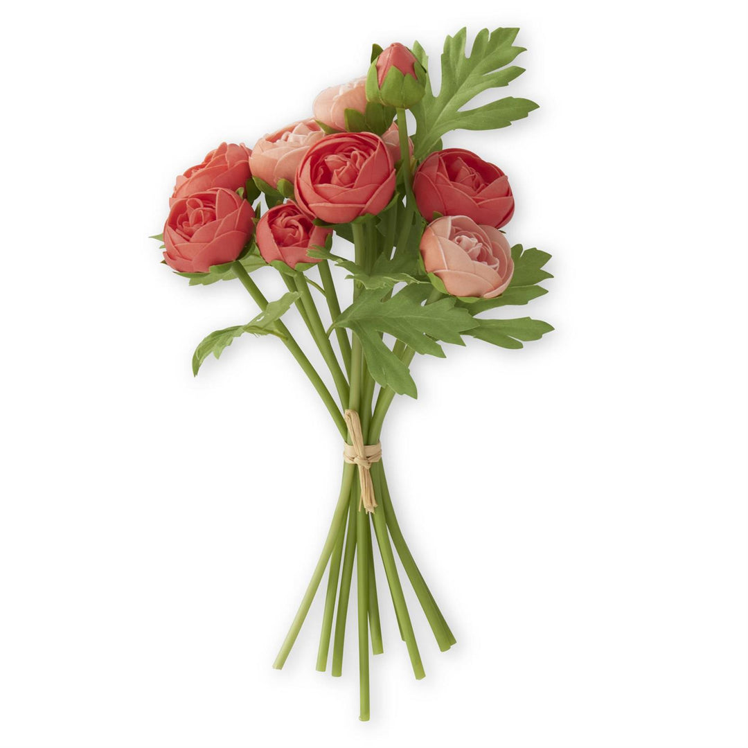 15 Inch Orange Coral Real Touch Ranunculus Bundle