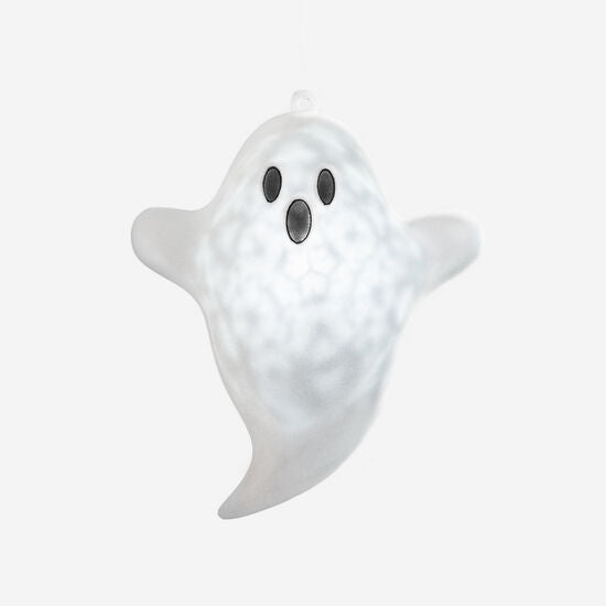 Hanging Flocked Ghost w/Revolving Lights and Adapter