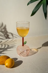 Wine Glass with Apple Base
