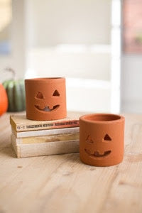 Short Terracotta Jack-O-Lantern