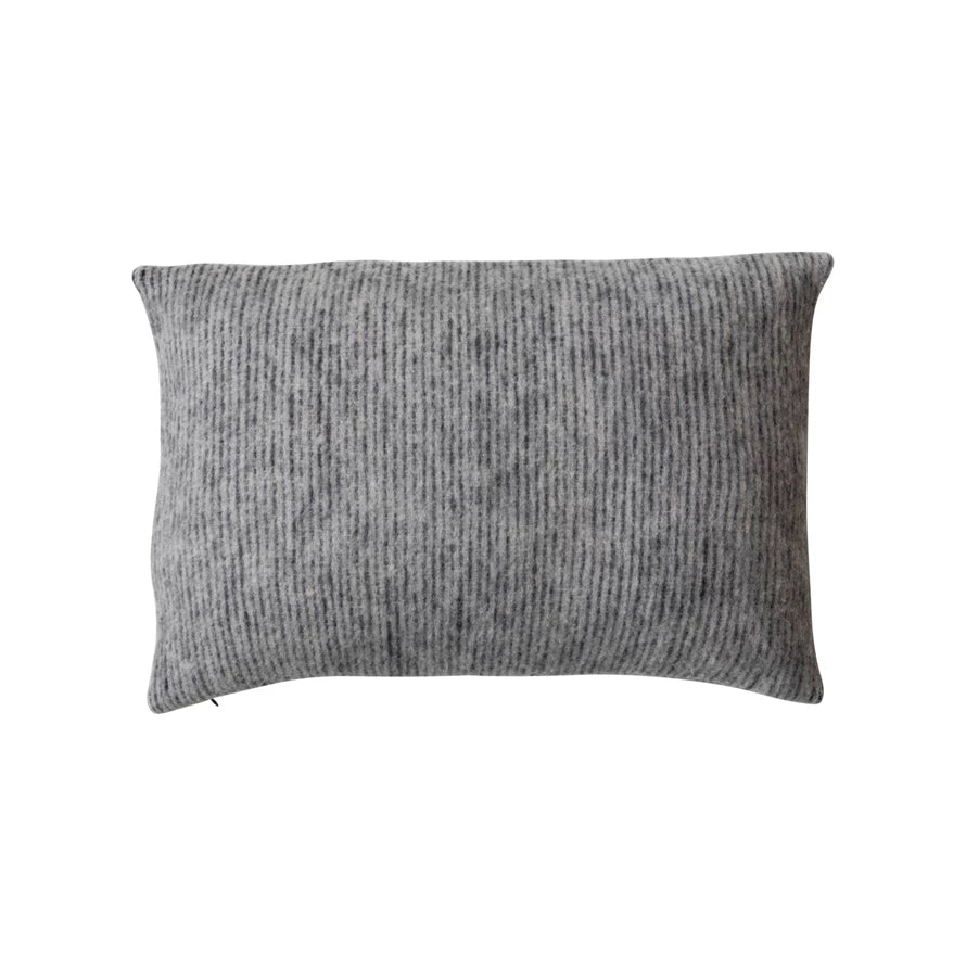 Brushed New Zealand Wool Striped Lumbar Pillow