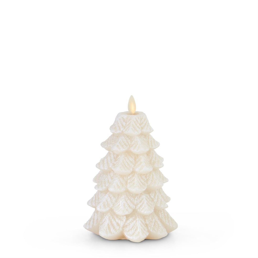 White Wax Snowy Tree Indoor Candle