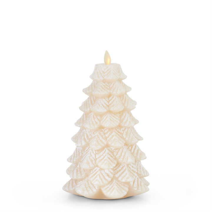 White Wax Snowy Tree Indoor Candle