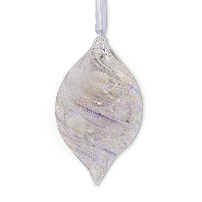 Silver Iridescent Mercury Glass Teardrop Ornament