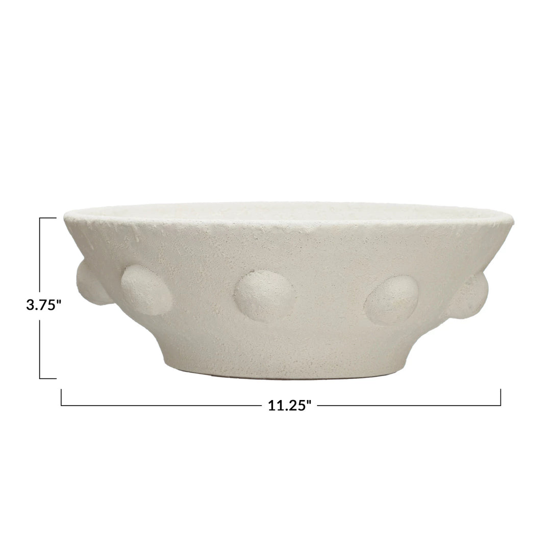 Decorative Coarse Terra-cotta Bowl w/ Raised Dots