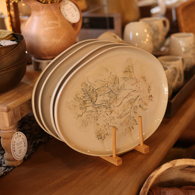 Oval Debossed Stoneware Platter