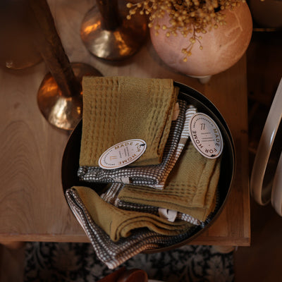 Cotton Waffle Weave Dish Cloths w/ Loop