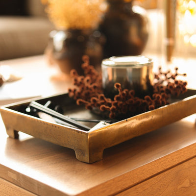 Bronze Footed Coffee Table Tray