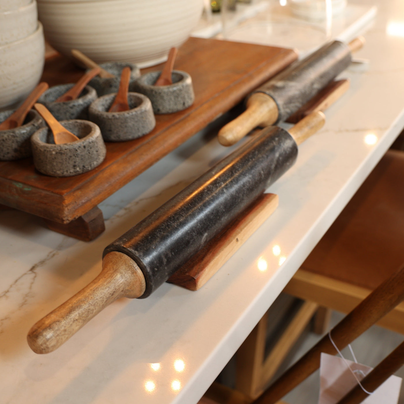 Rolling Pin with Handles and Holder