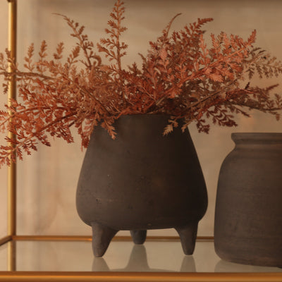 Black Terracotta Footed Planter