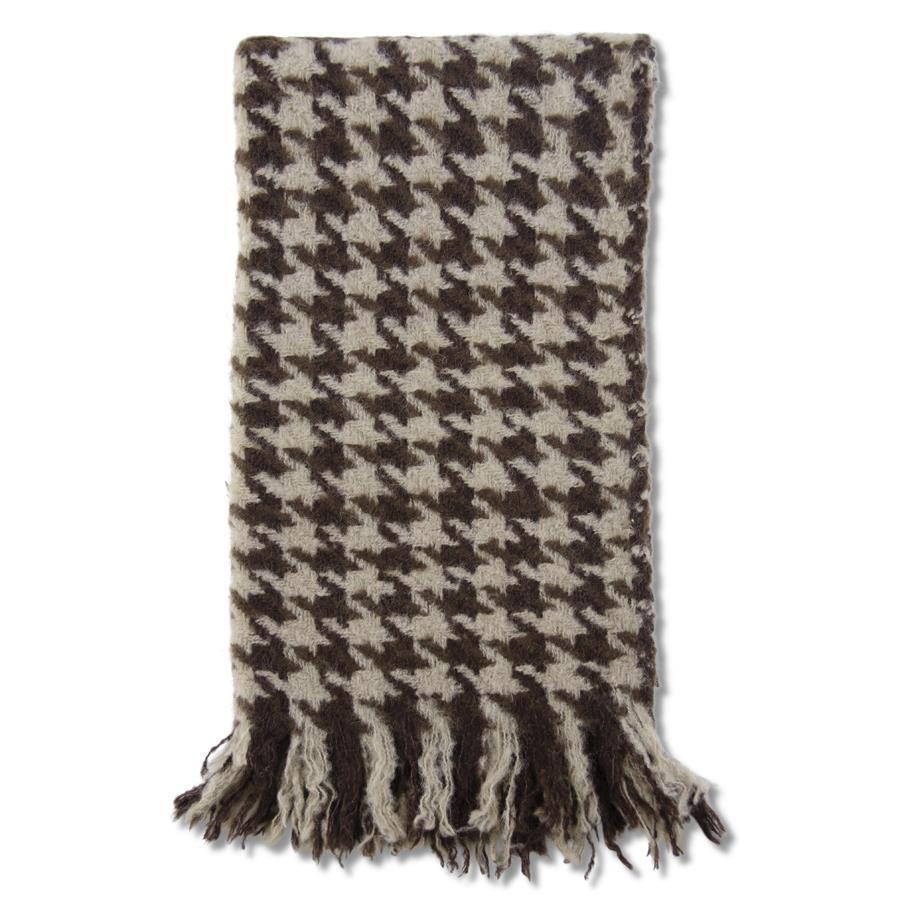 Brown & Cream Houndstooth Throw Blanket