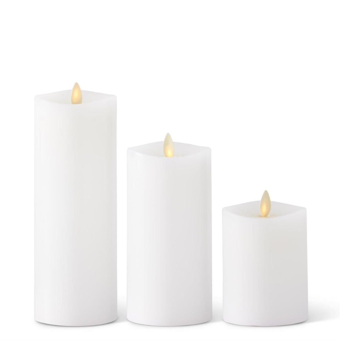 White Wax Luminara Medium Indoor Pillar Candle, Sold Separately
