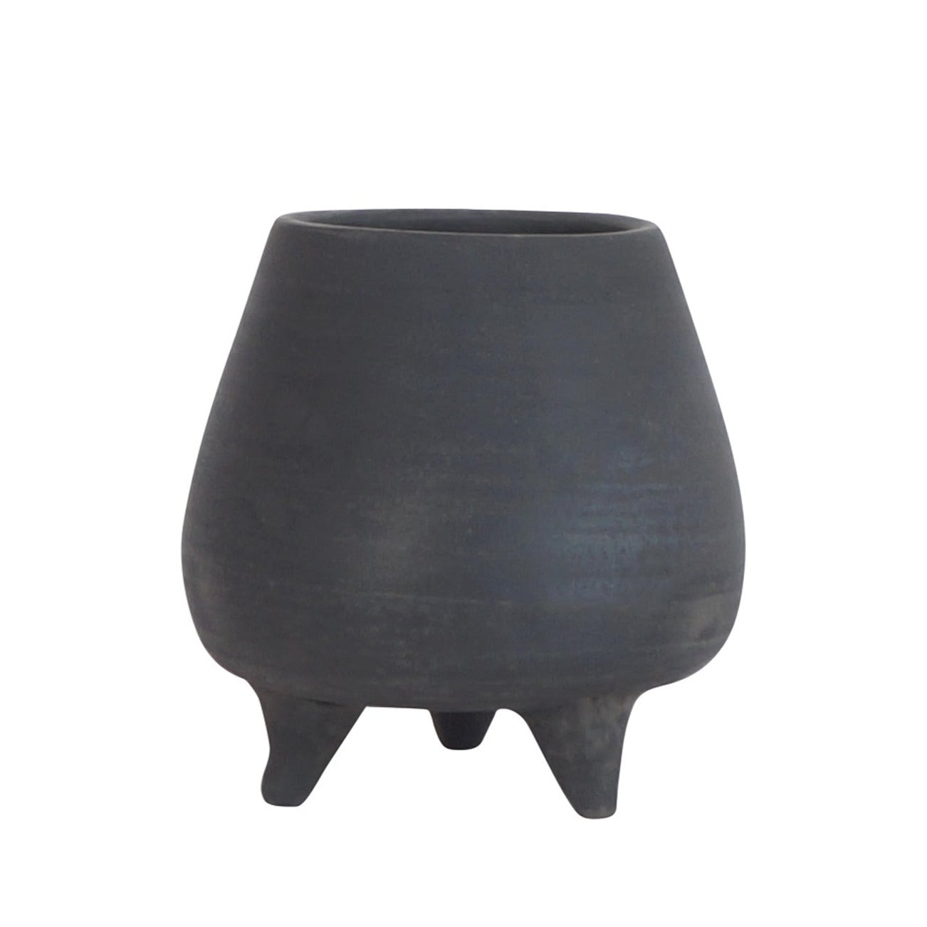 Black Terracotta Footed Planter