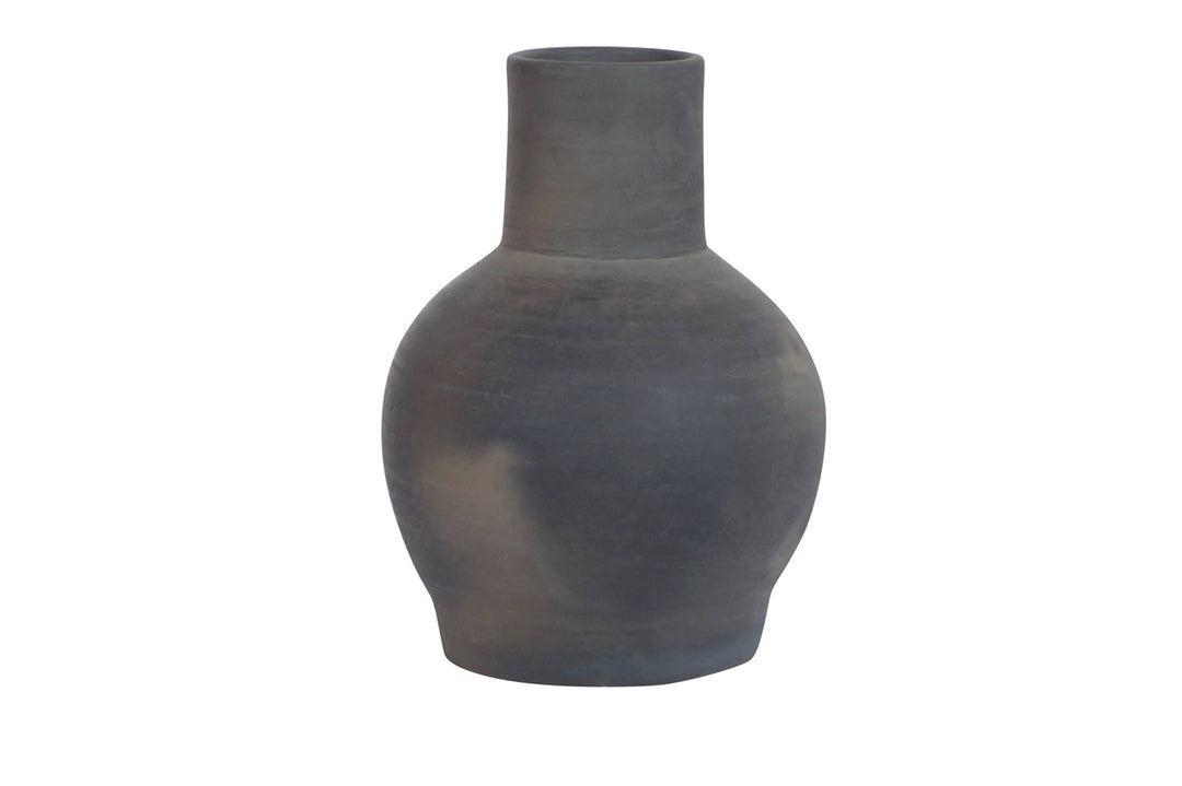 Black Terracotta Gourd Vase