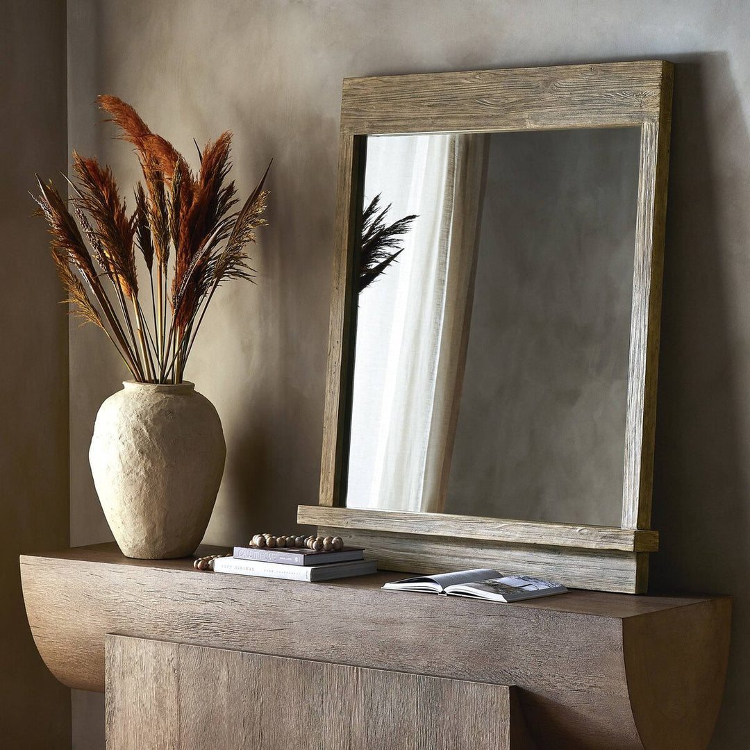 Ledge Wall Mirror - Distressed Light Pine - Showroom Model