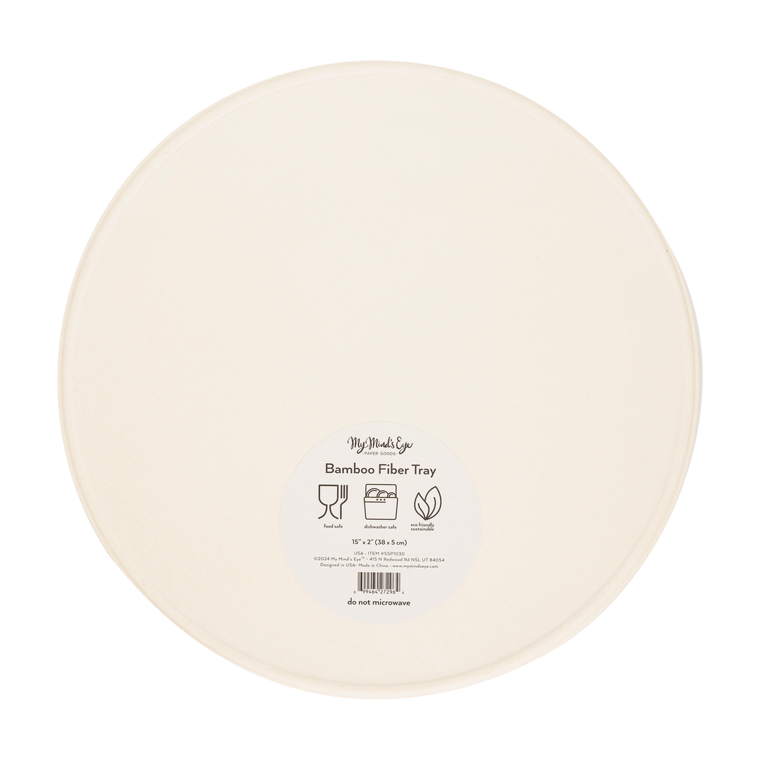 USA Round Reusable Bamboo Serving Tray