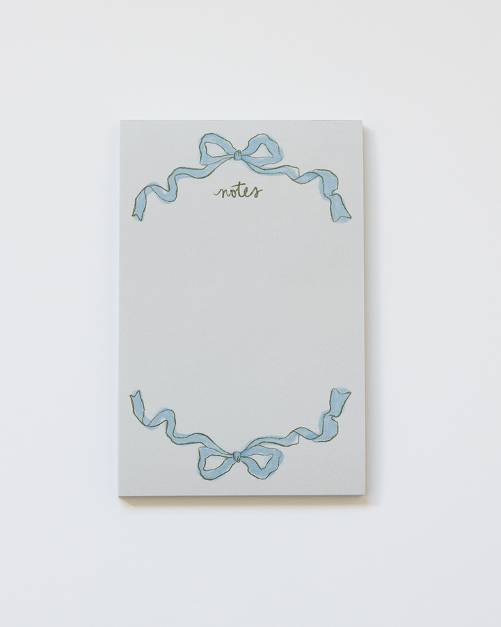 Blue Ribbon Bow Notepad