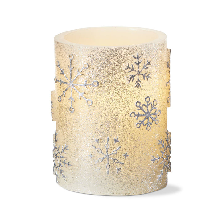 Snowflake Led Pillar Candle
