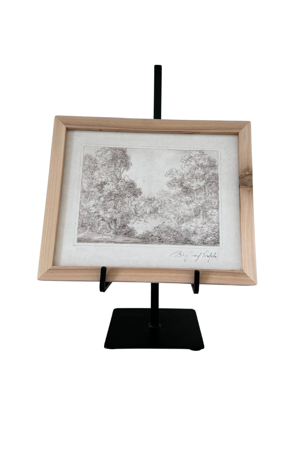Dual Arm Black Iron Picture Easel Stand