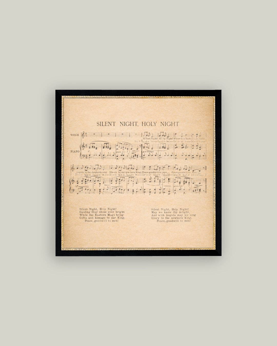 Silent Night Framed Antique Art