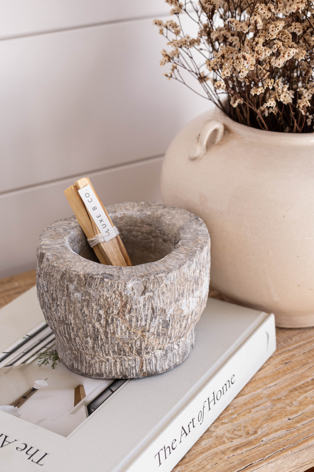 Decorative Stoneware Bowl, Chrome Finish