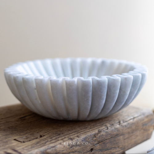 Marble Fluted Scalloped Bowls
