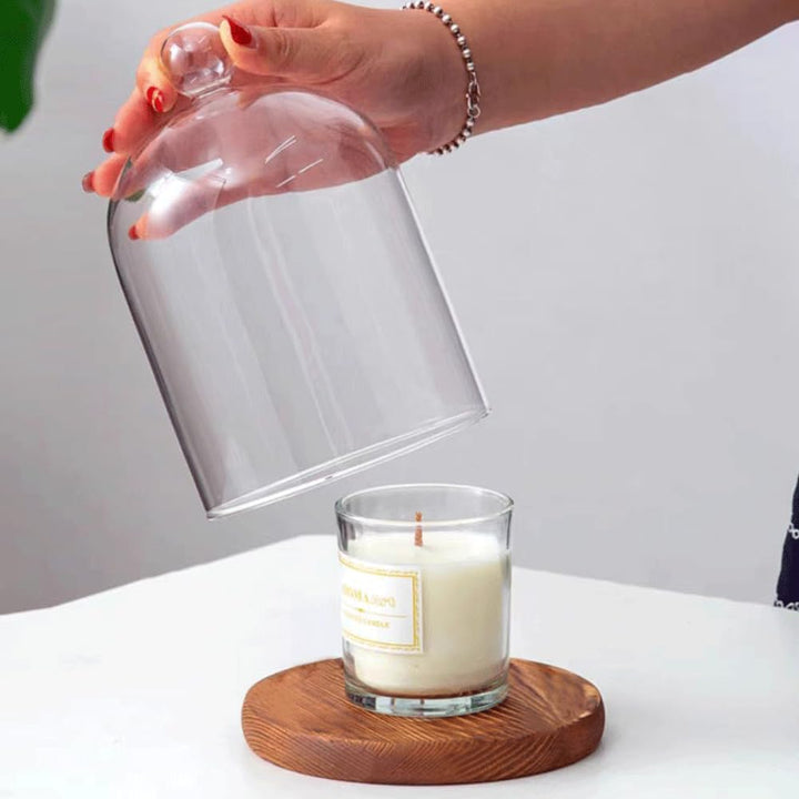 Thickened Glass Display Dome Cloche for Candle Cover