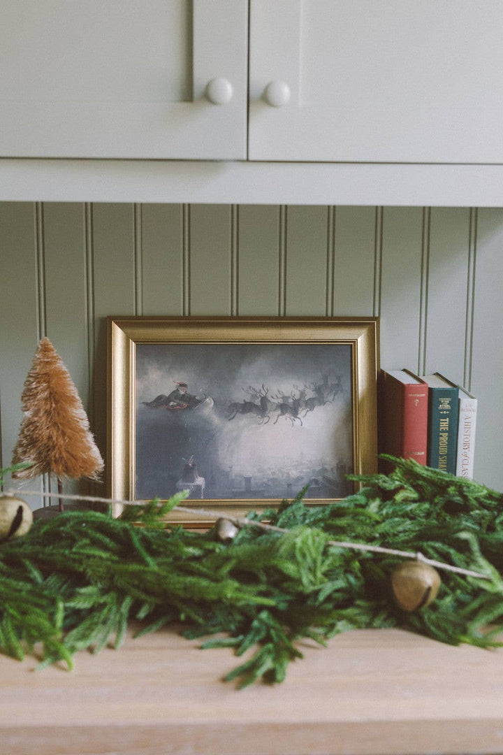 A Christmas Night Framed Antique Art