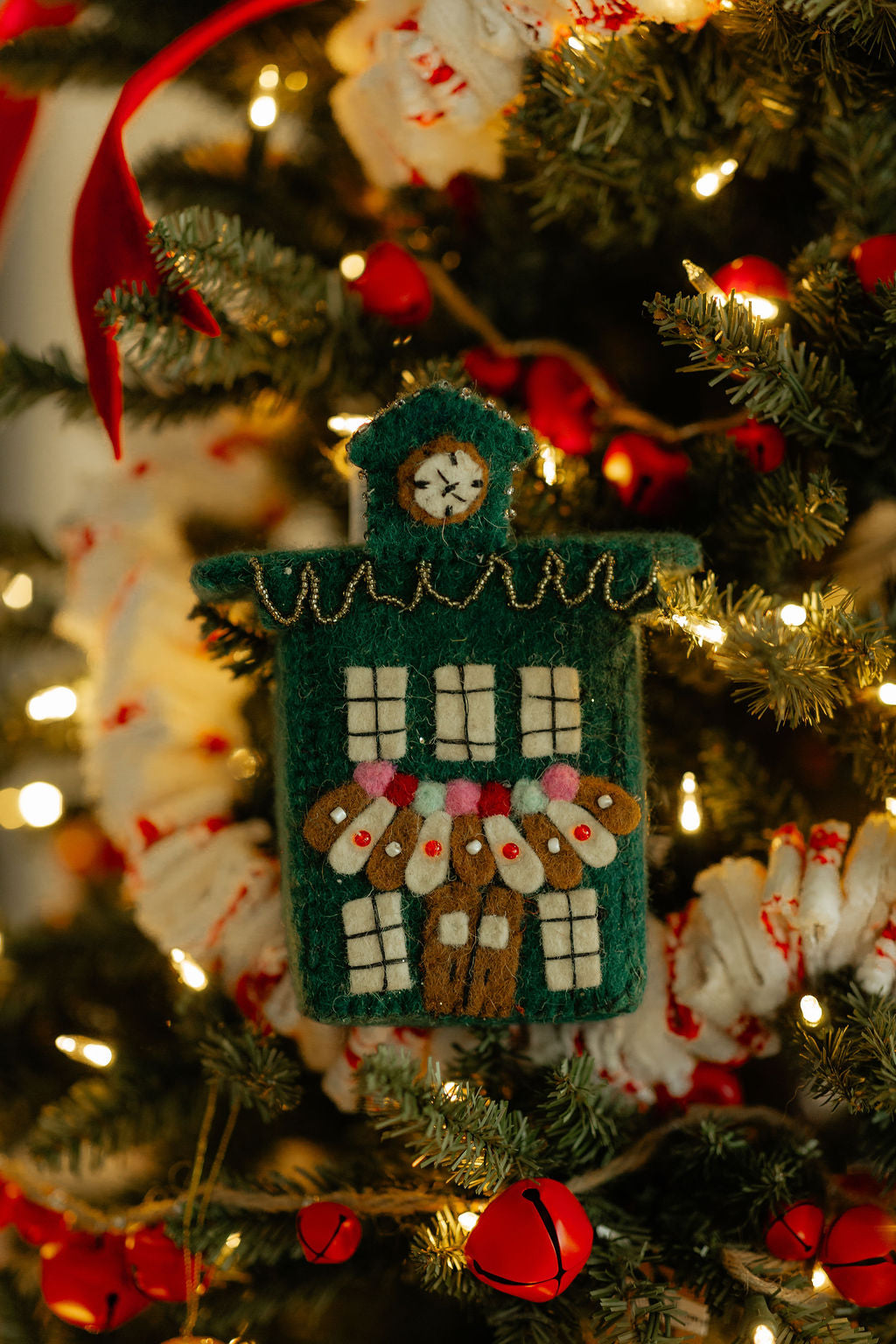 Handmade Wool Felt North Pole Village Building Ornament, 4 Styles