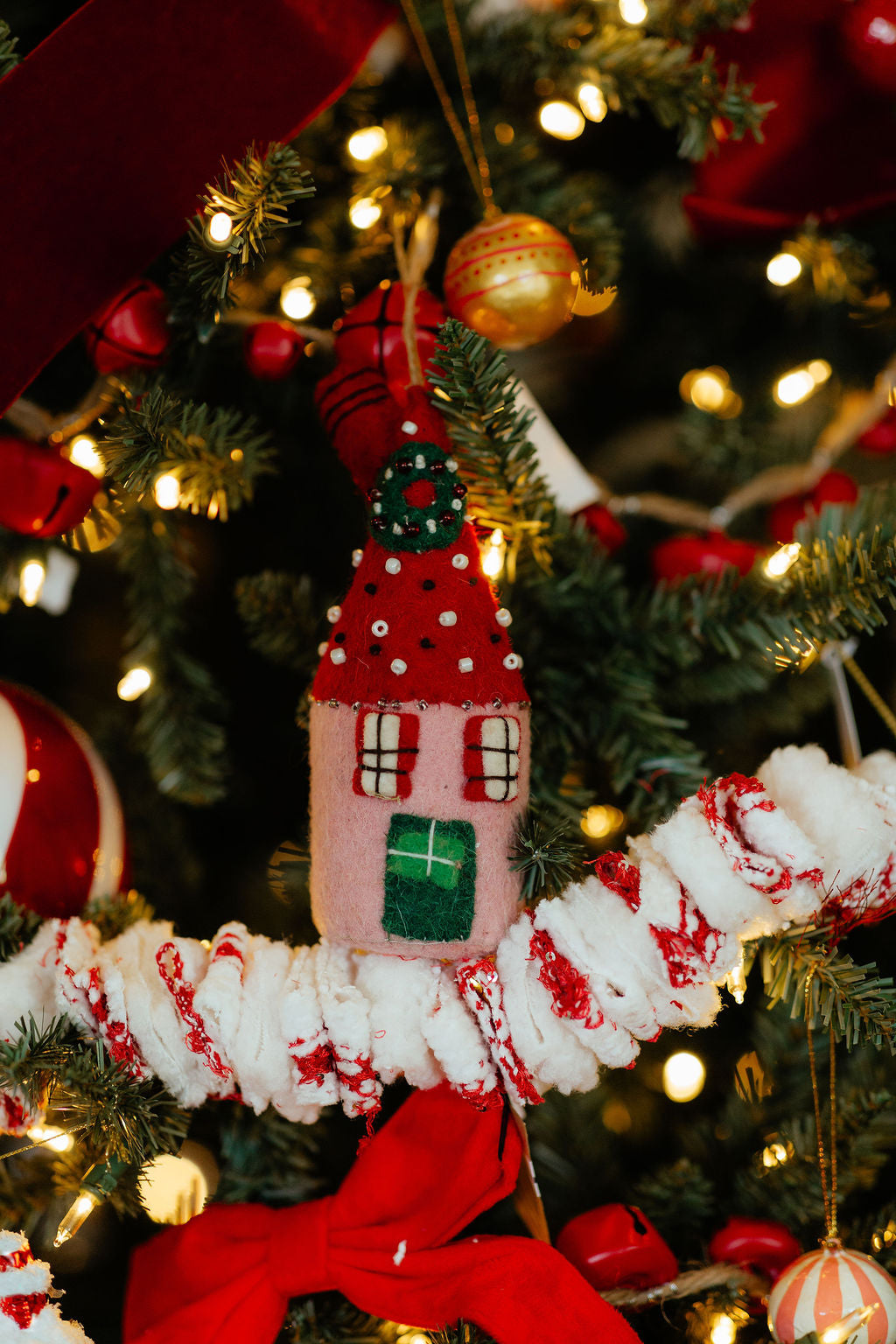 Handmade Wool Felt North Pole Village Building Ornament, 4 Styles