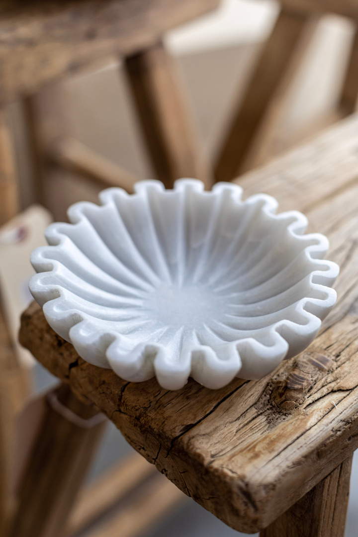 Marble Fluted Scalloped Bowls