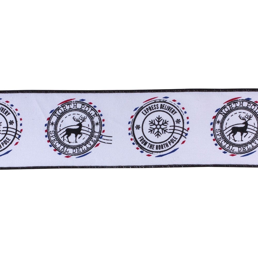 North Pole Mail Delivery Wired Cotton Ribbon