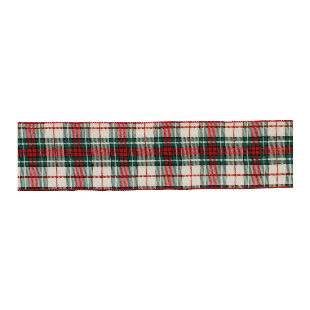 Plaid Wired Polyester Ribbon