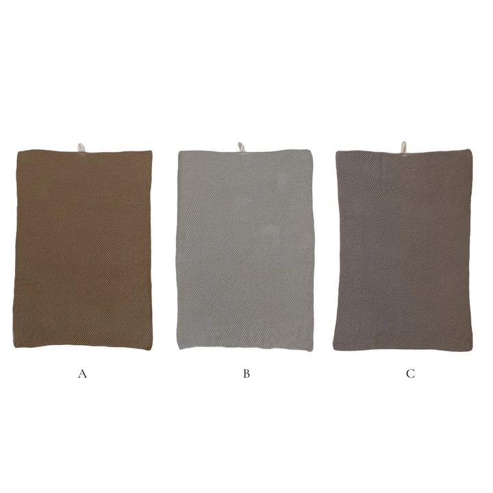 Cotton Knit Tea Towels, 3 Colors