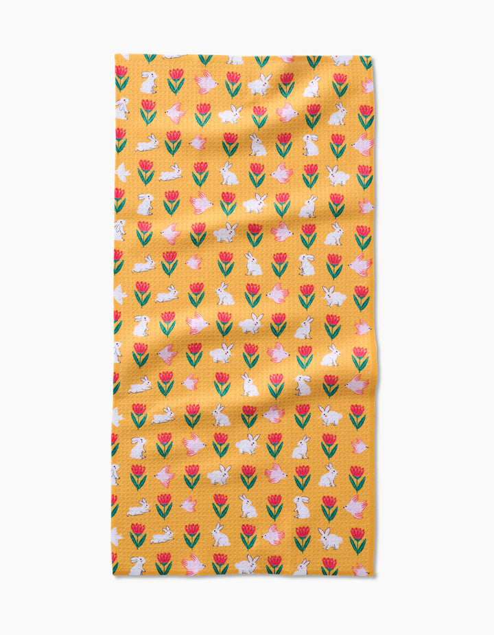 Floral Bunny Parade Bar Towel