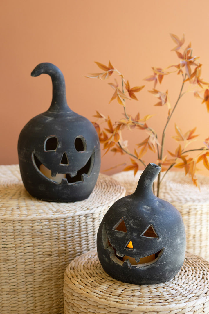 Black Clay Jack-O-Lanterns
