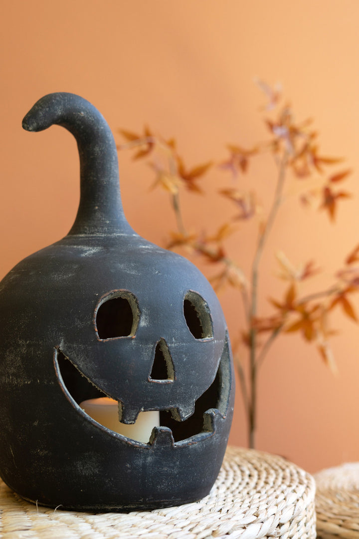 Black Clay Jack-O-Lanterns