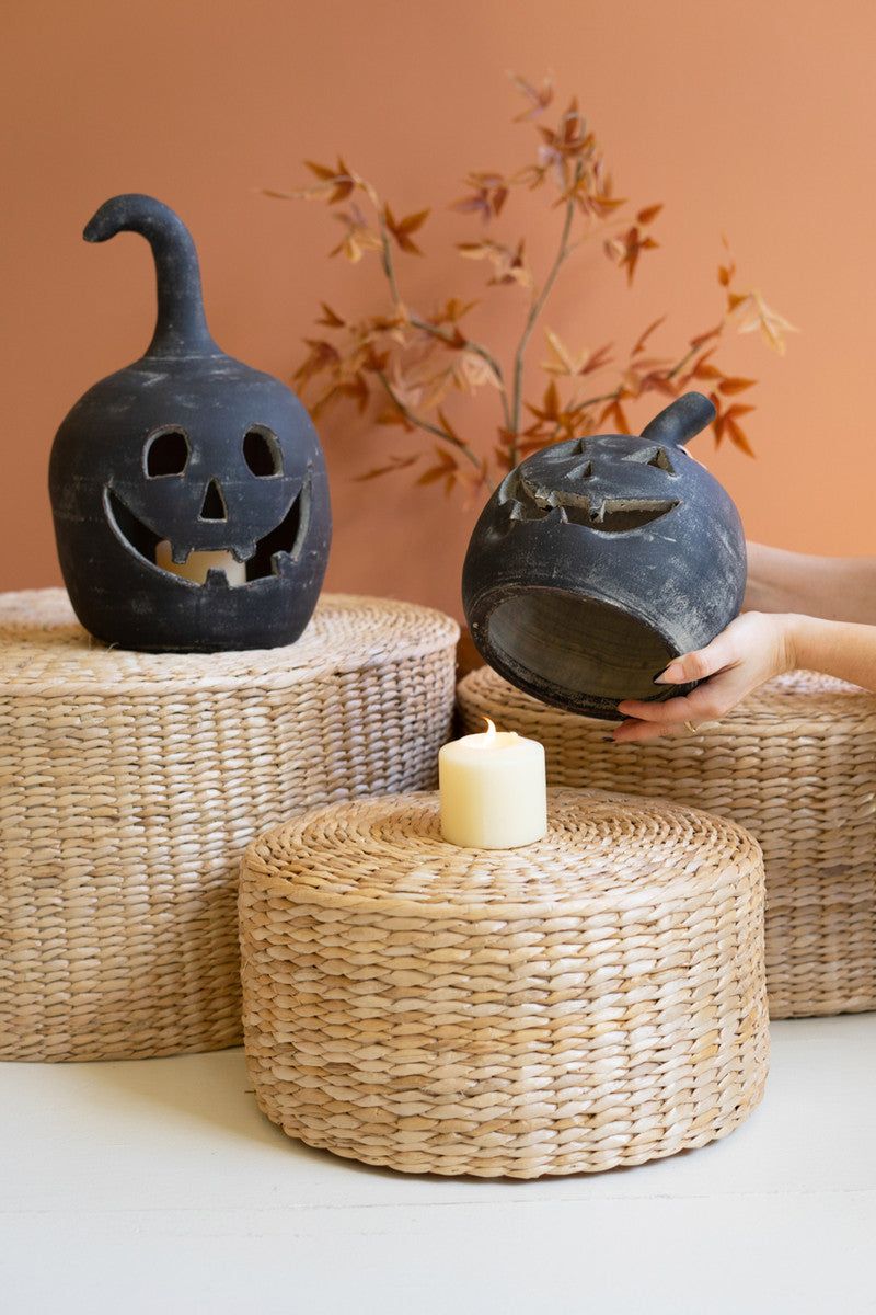 Black Clay Jack-O-Lanterns