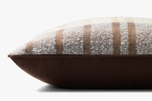 Brown Plaid Throw Pillow