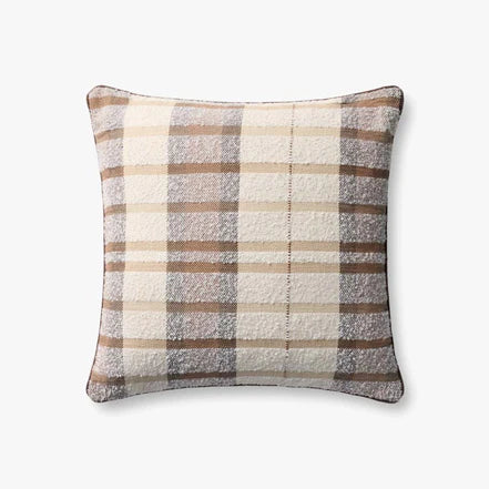 Brown Plaid Throw Pillow