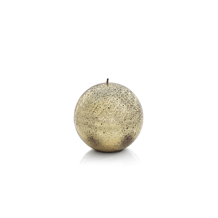 Shiny Metallic Ball Candle in Antique Gold