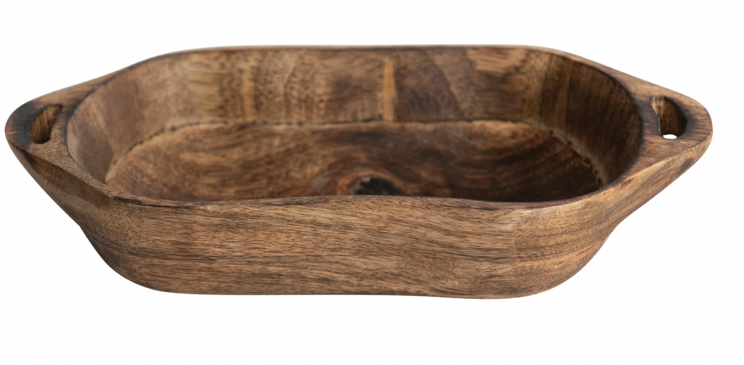 Mango Wood Bowl with Handles