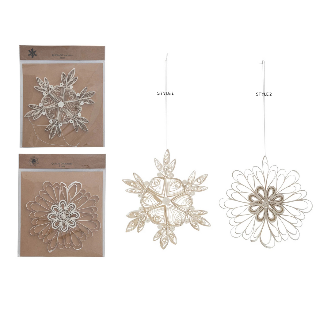 Handmade Quilling Snowflake Ornament