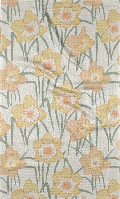 Spring Daffodil Fields Tea Towel