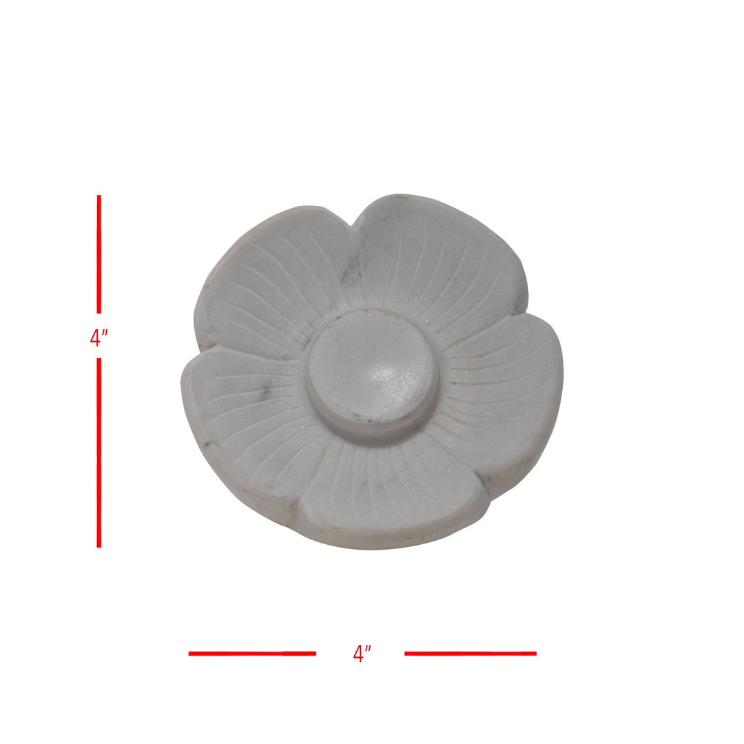 Fleur White Marble Flower Spoon Rest