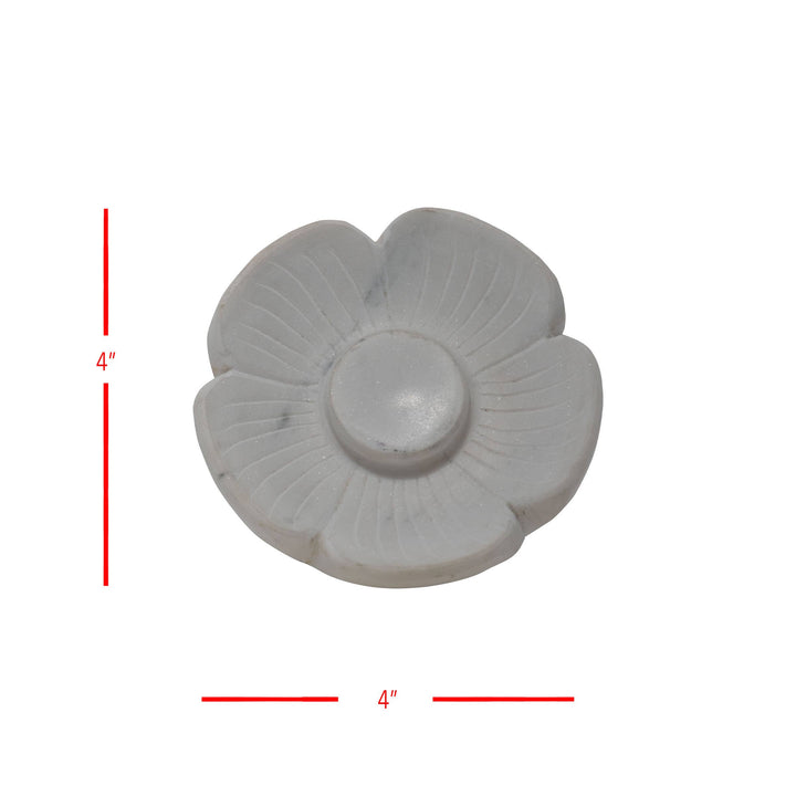 Fleur White Marble Flower Spoon Rest