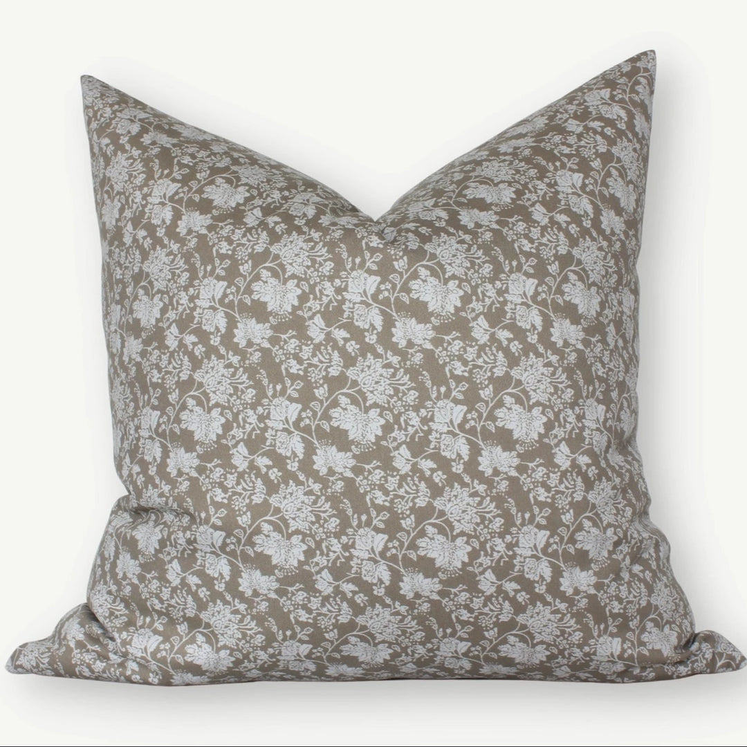 Brown Floral Pillow