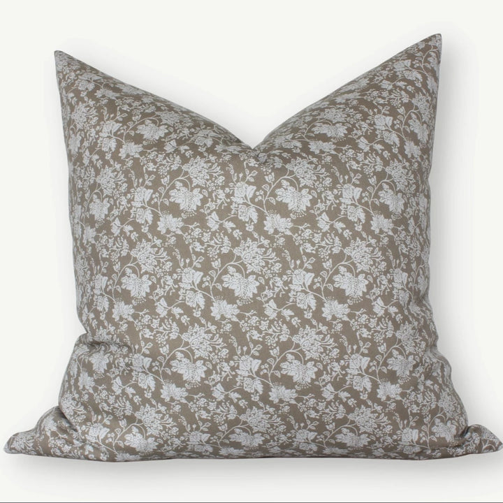 Brown Floral Pillow